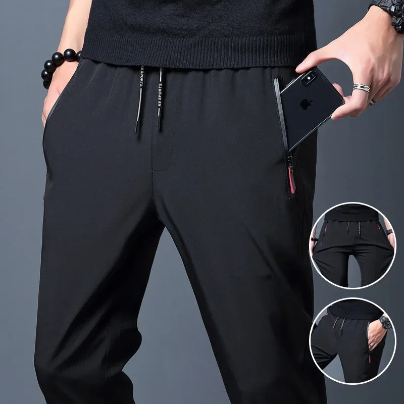 Urban Flex – Calça Masculina Preta com Bolsos com Zíper e Estilo Casual Confortável